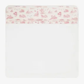 Ivory & Pink Toile de Jouy Blanket (74cm)