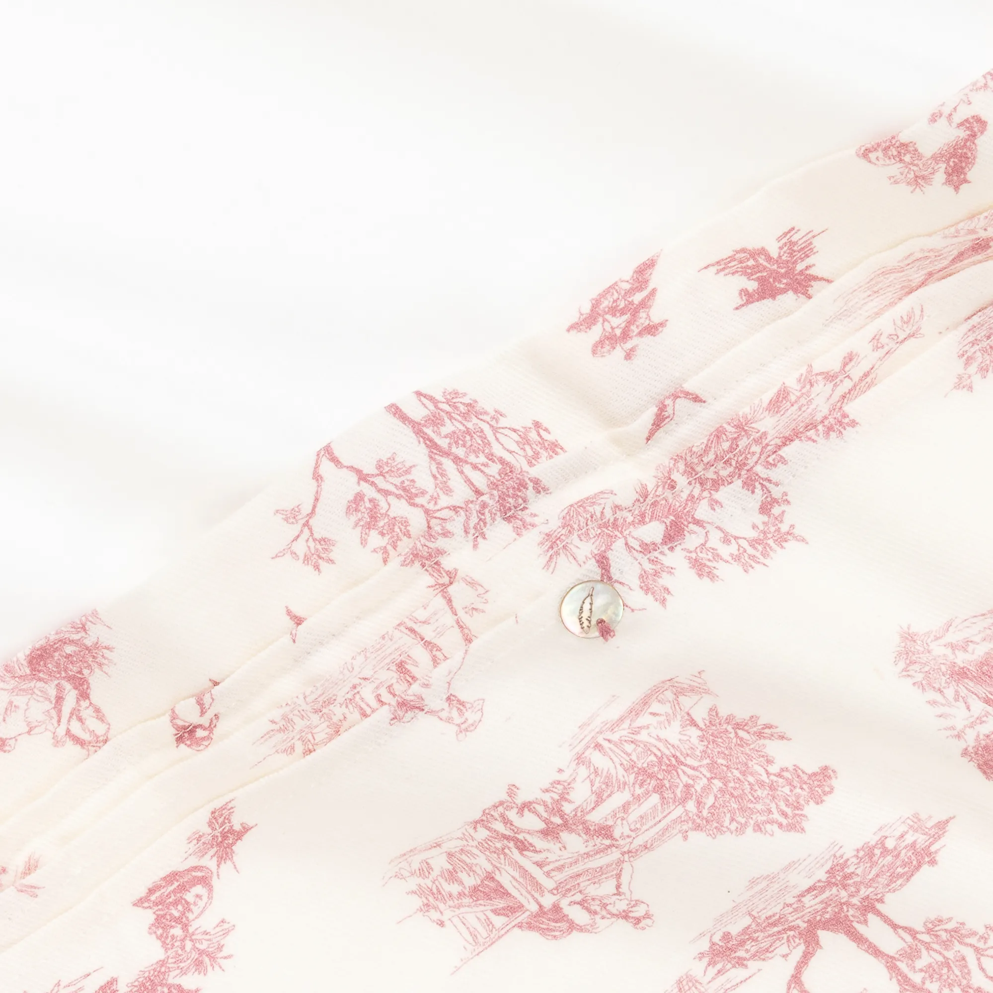 Ivory & Pink Toile de Jouy Blanket (74cm)