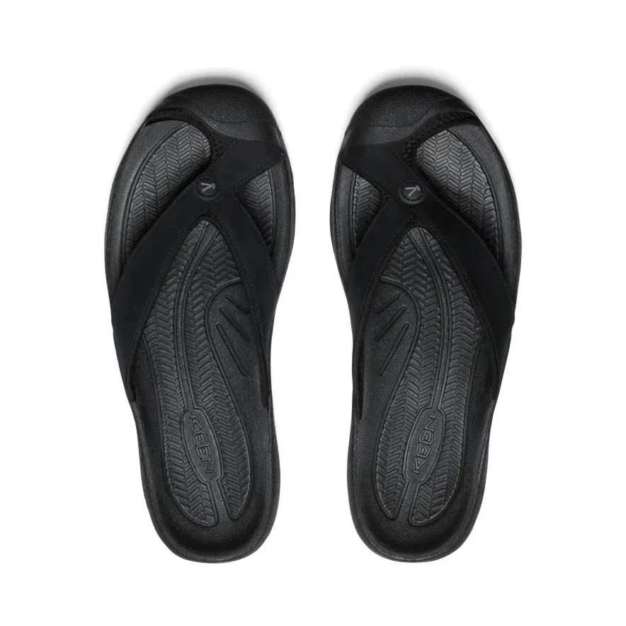 Keen Men's Waimea TG Leather Flip-Flop Sandals - Black