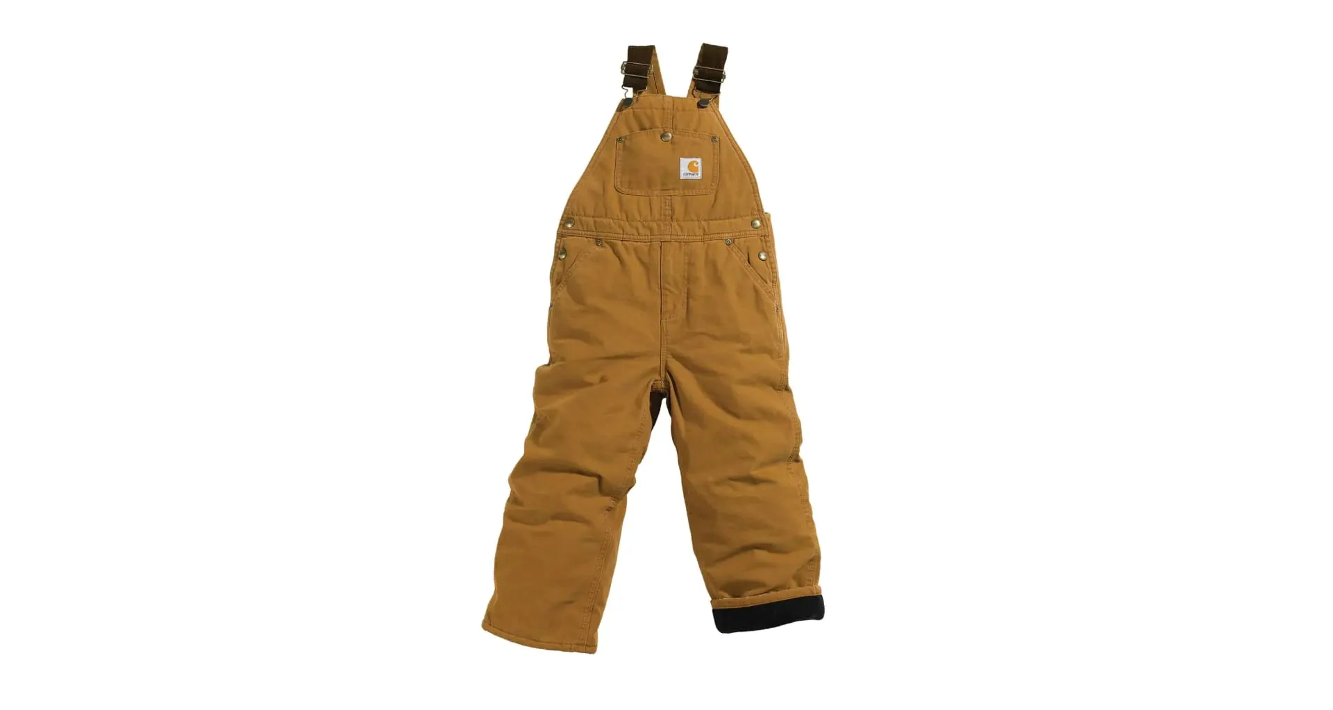 Kid's Duck Bib Overall/ Quilt Lined - Carhartt Brown - 12