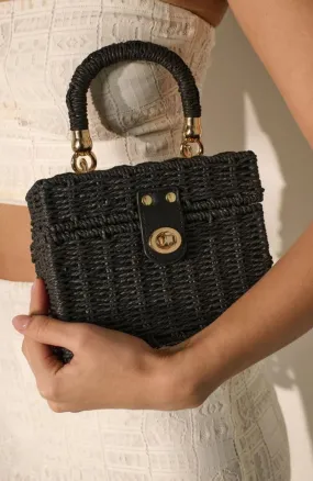 Laynie Rattan Bag Black