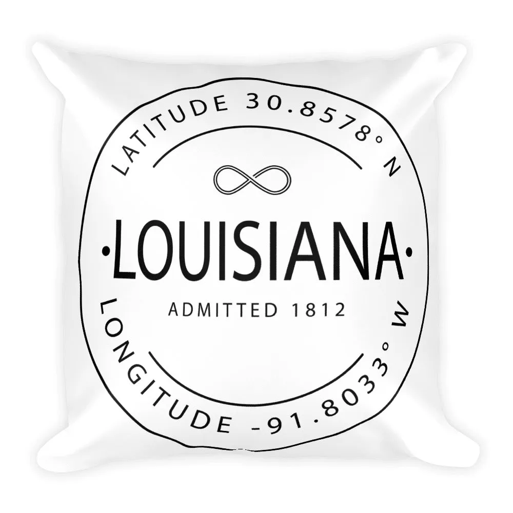 Louisiana - Throw Pillow - Latitude & Longitude