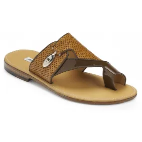 Mauri 5021 Tagliamento Patent & Ostrich Sandals Land & Chestnut (Special Order)