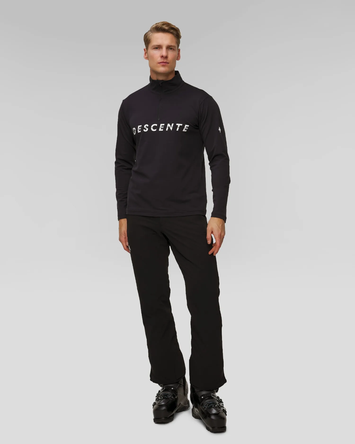 Men's ski turtleneck Descente Chest Logo DWMYGB20-blk