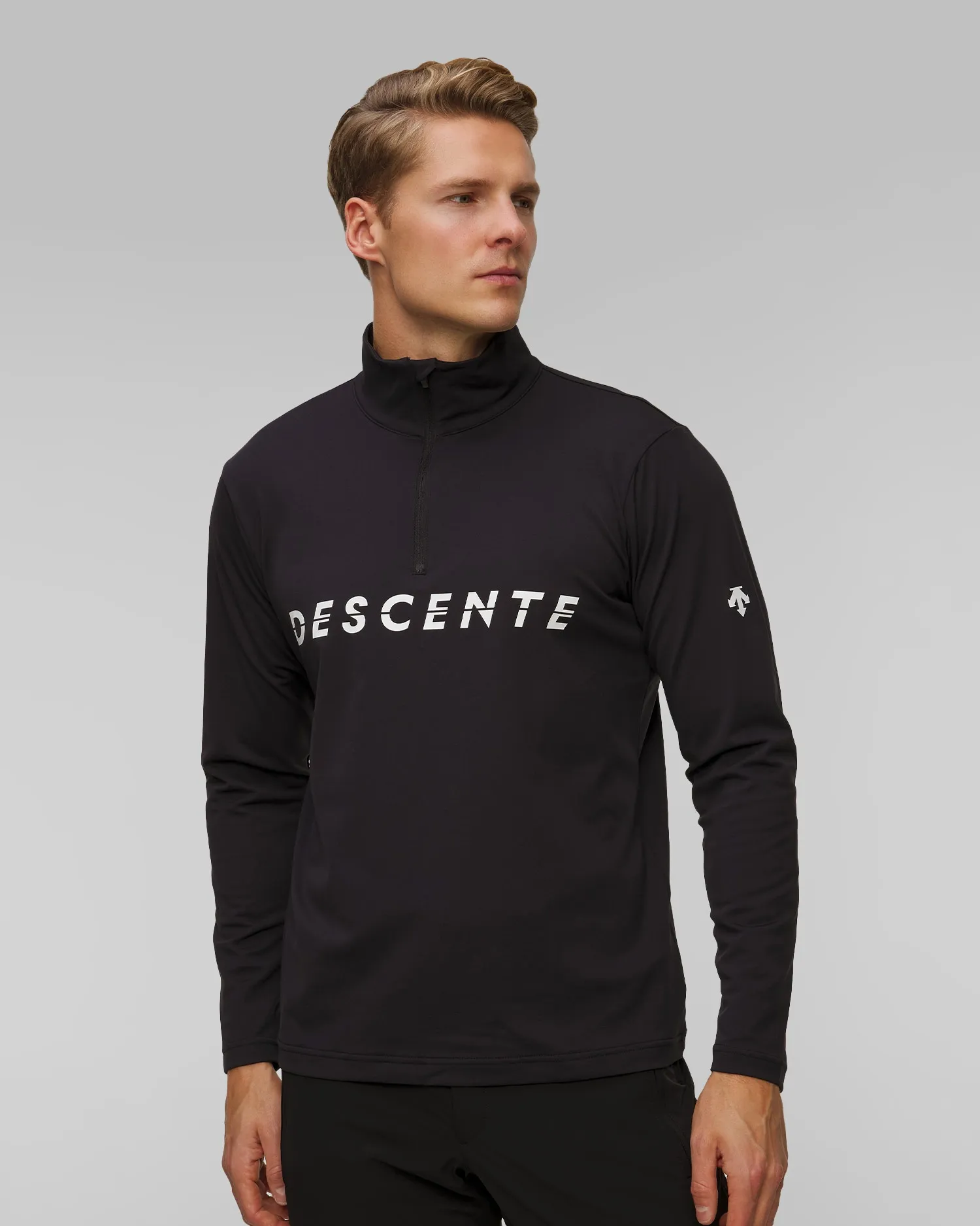 Men's ski turtleneck Descente Chest Logo DWMYGB20-blk