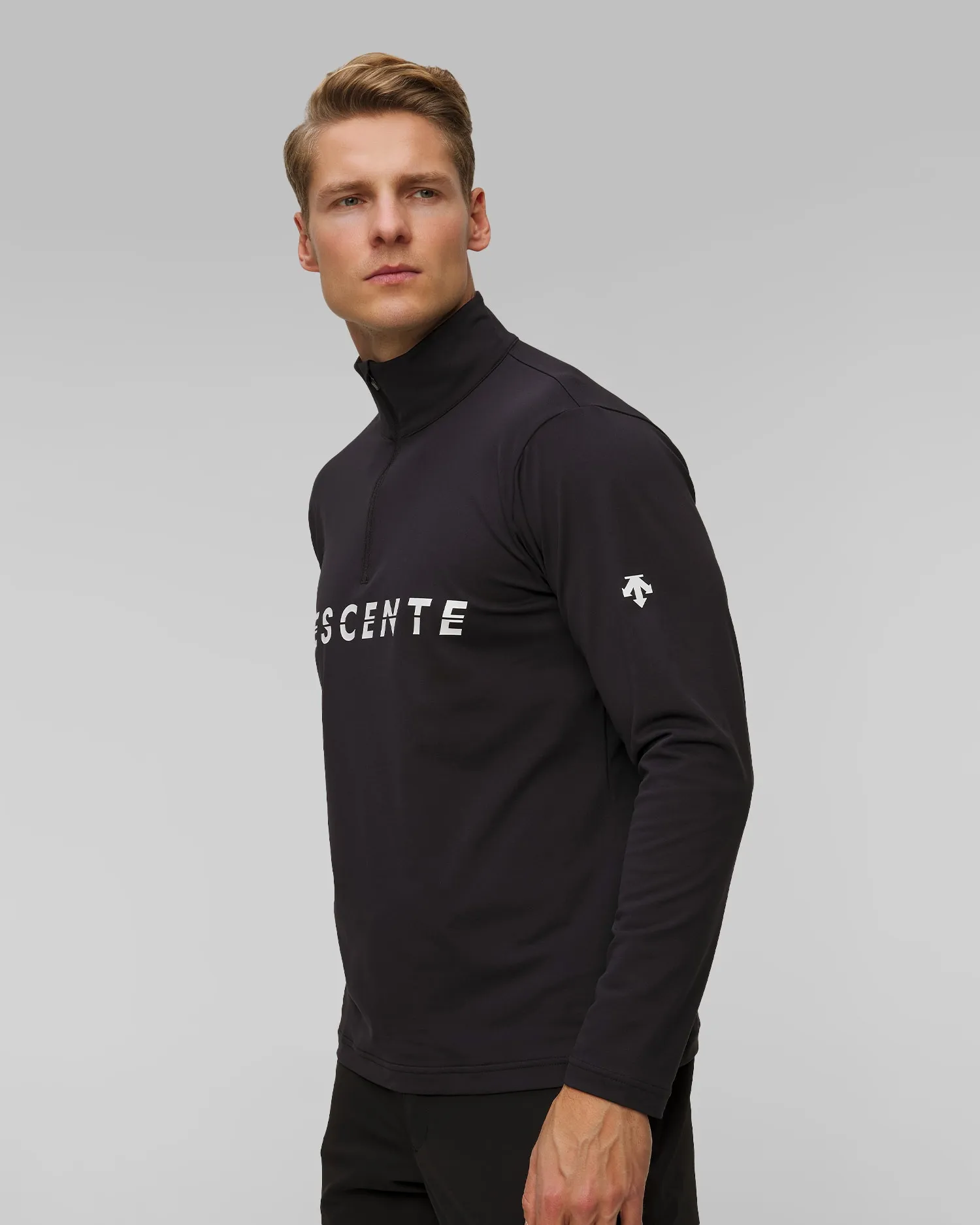 Men's ski turtleneck Descente Chest Logo DWMYGB20-blk