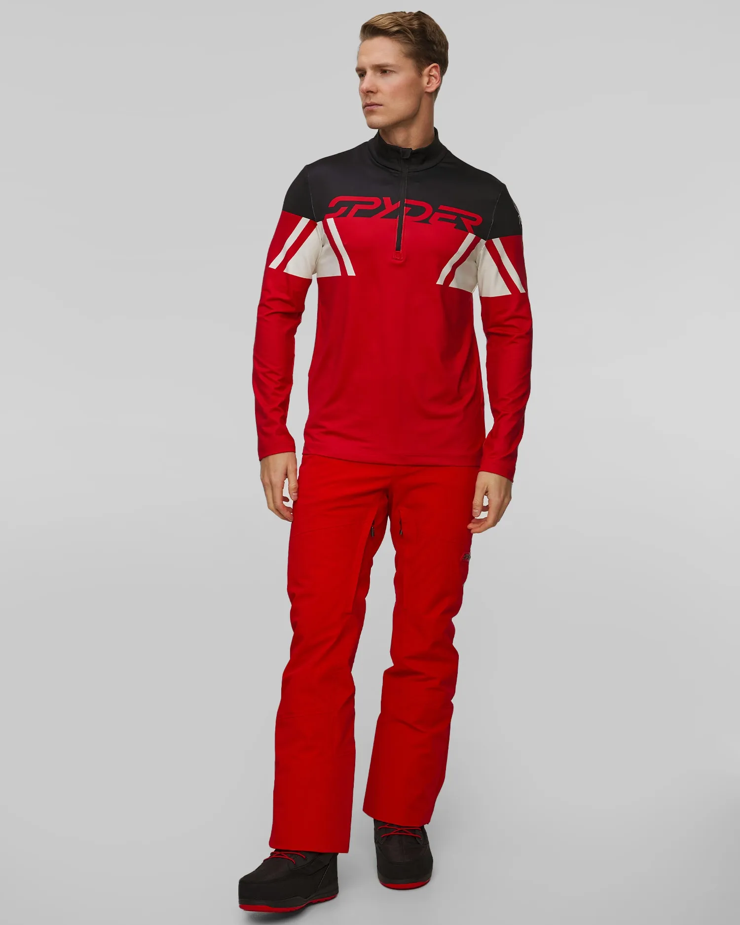 Men's ski turtleneck Spyder Podium 1/2 Zip 38A015401-spyder-red