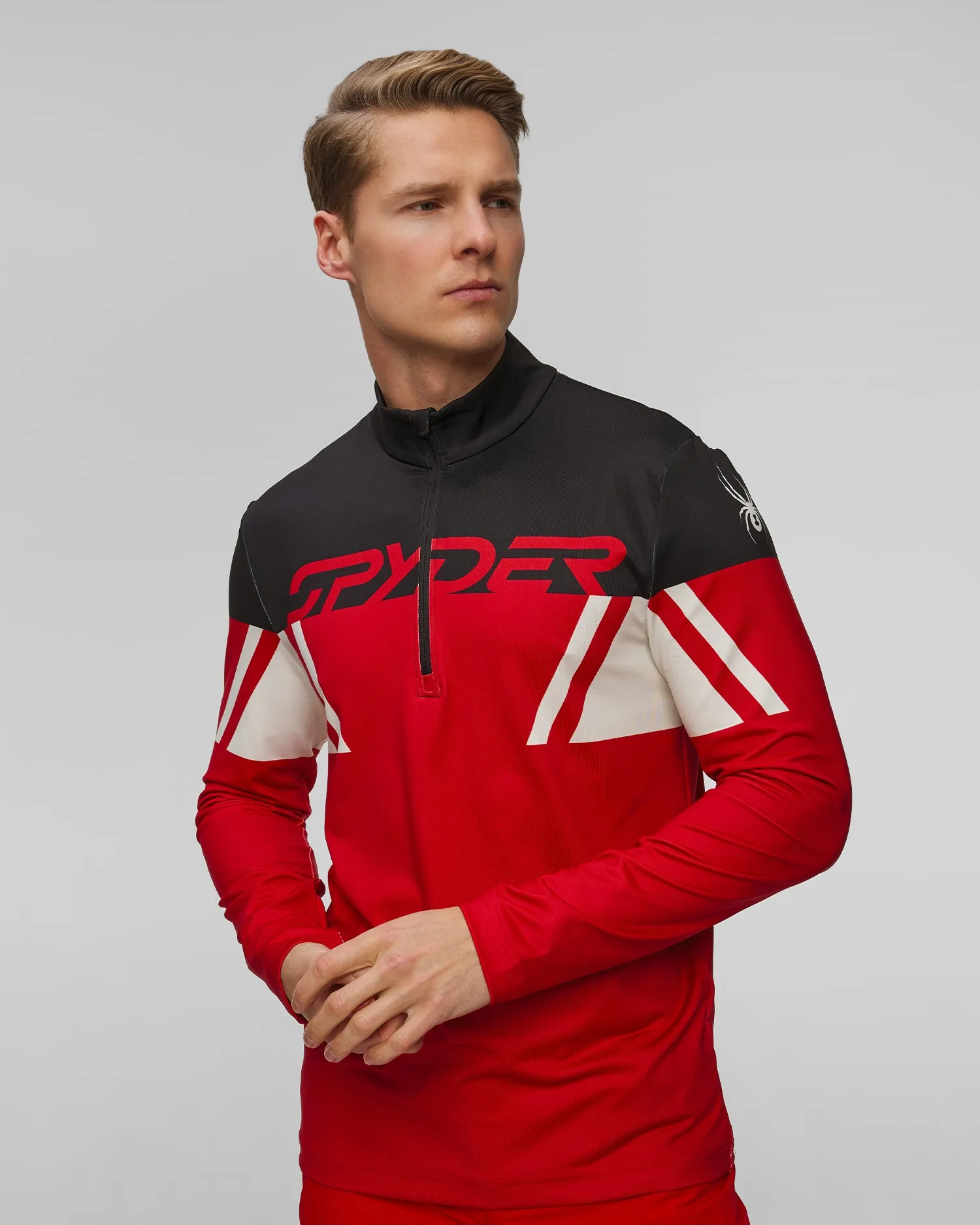 Men's ski turtleneck Spyder Podium 1/2 Zip 38A015401-spyder-red