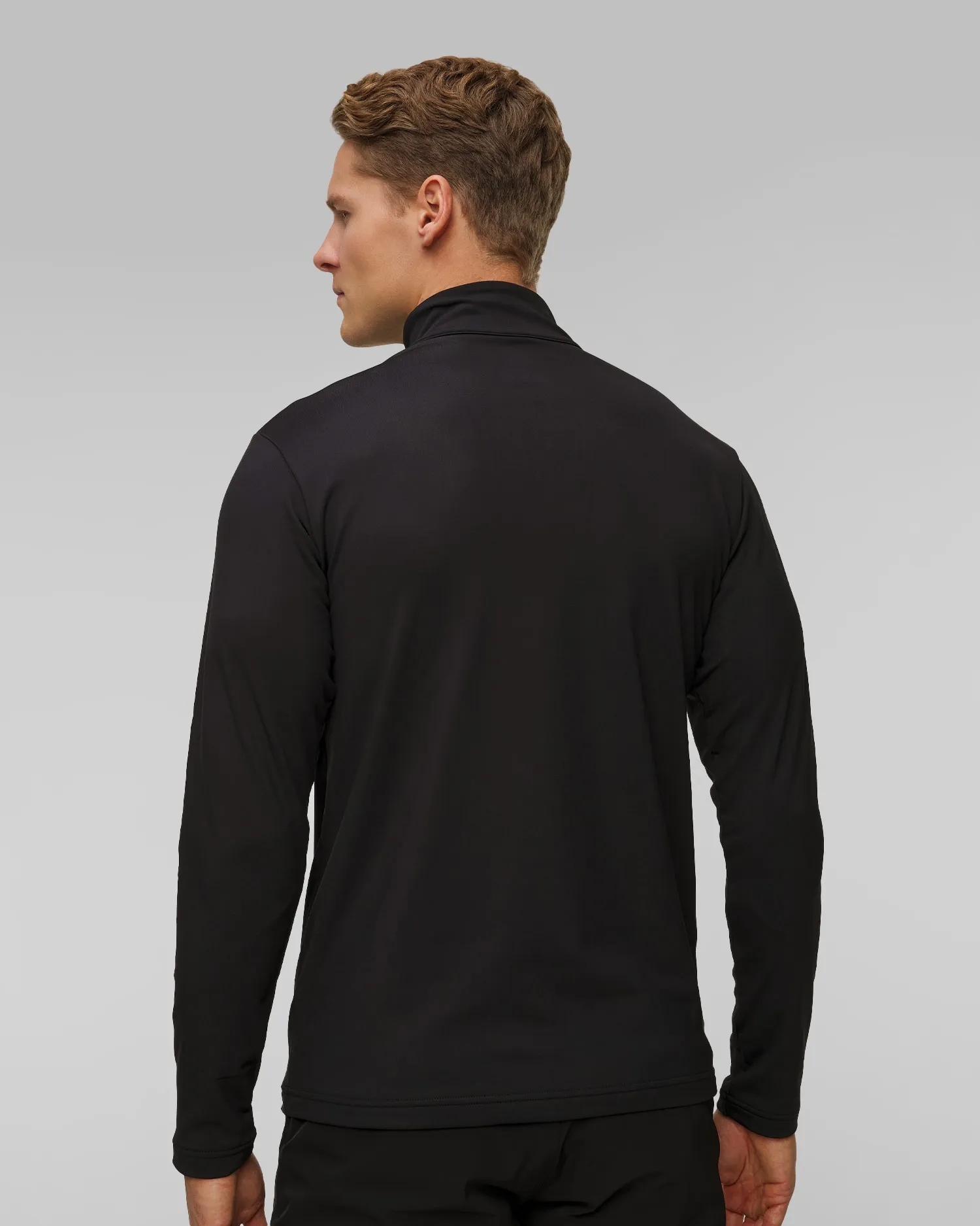 Men's zip-up turtleneck Descente Sleeve Logo DWMYGB22-blk