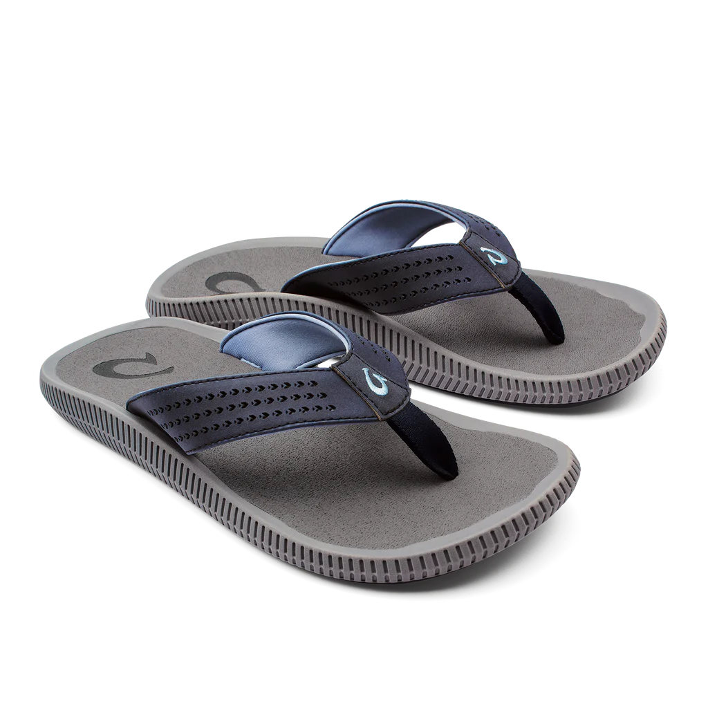 Men’s Olukai Ulele Beach Sandals – Blue Depth/Charcoal