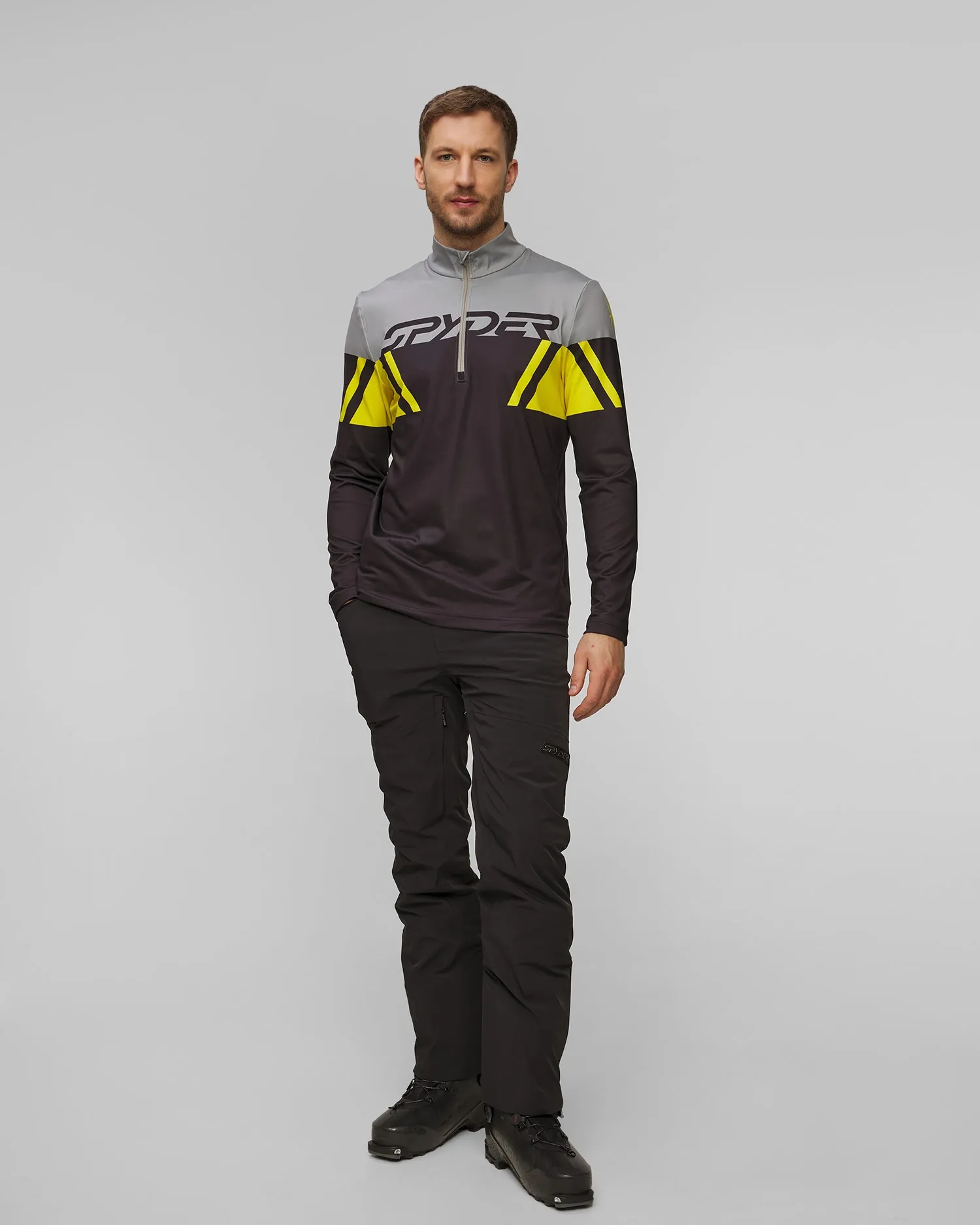 Men’s ski turtleneck Spyder Podium 1/2 Zip 38A015401-acid-yellow