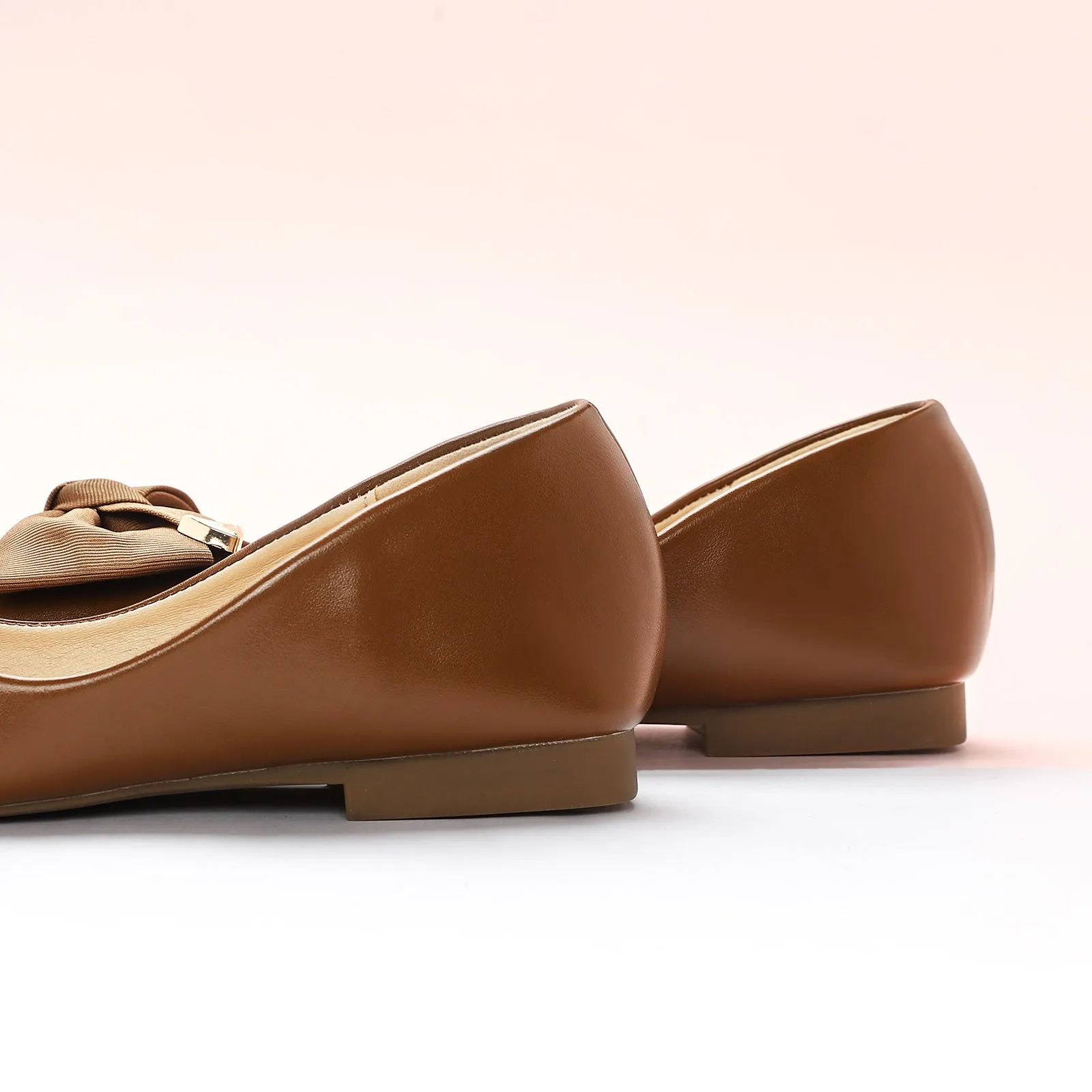 Metal Bow Ballerina Flats (Eva) Chocolate