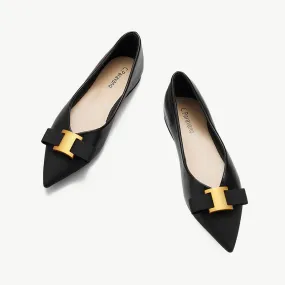 Metal Tie Flats (Aida) Black