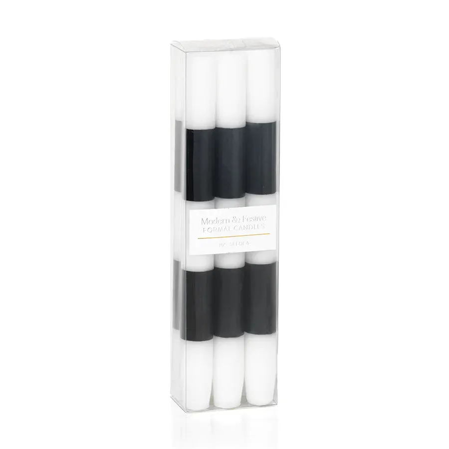 Modern and Festive Formal Candles (set of 6)- Black