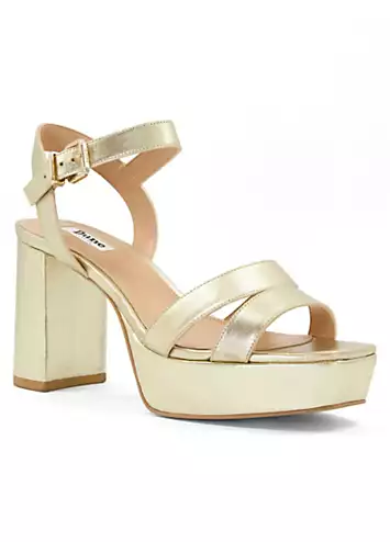 Molten Gold Leather Mid-Platform Sandals by Dune London | Look Again