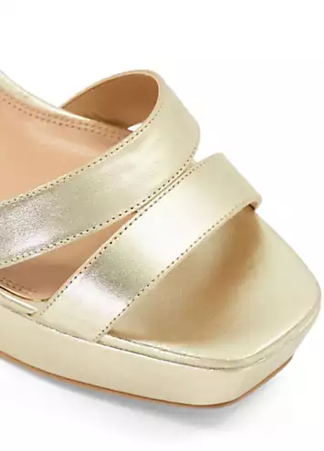 Molten Gold Leather Mid-Platform Sandals by Dune London | Look Again