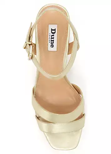 Molten Gold Leather Mid-Platform Sandals by Dune London | Look Again