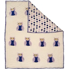 Naaya by Moonlight Purple Owl Organic Quilt