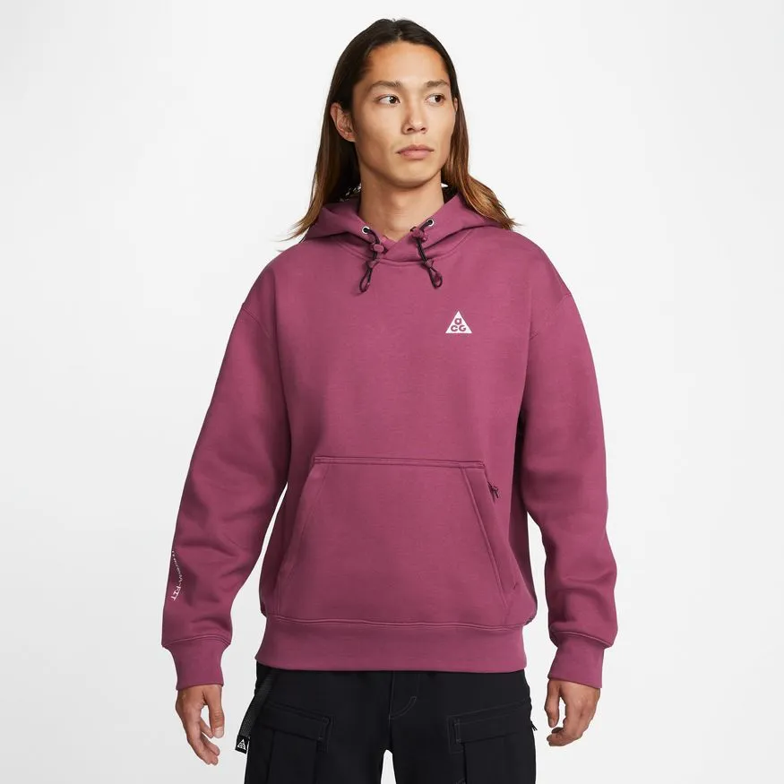 Nike ACG Therma-FIT Fleece Pullover Hoodie - Rosewood / Black / Summit White