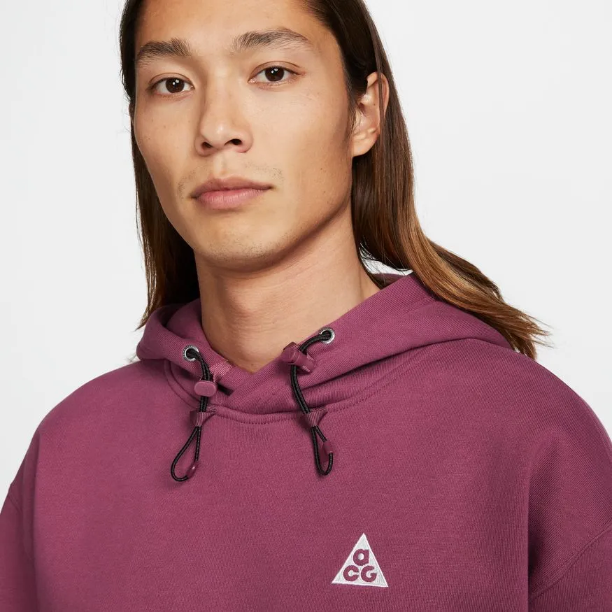 Nike ACG Therma-FIT Fleece Pullover Hoodie - Rosewood / Black / Summit White