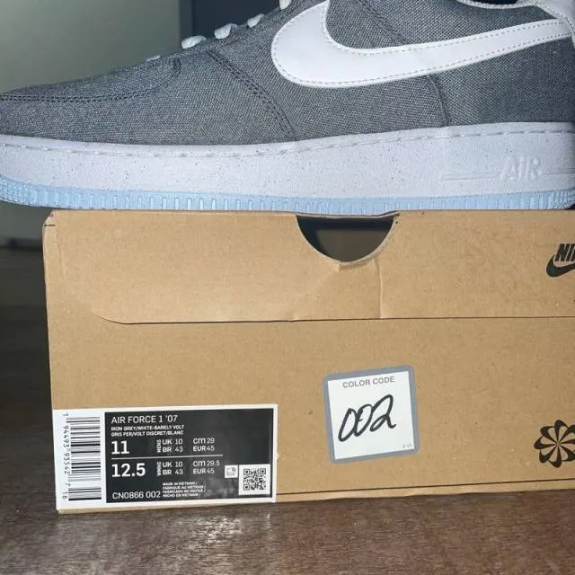 Nike Air Force 1 Canvas "Iron Grey" Size 11