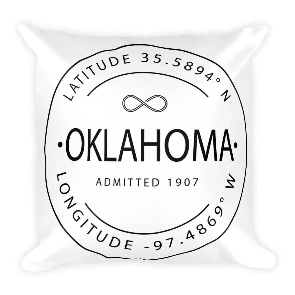 Oklahoma - Throw Pillow - Latitude & Longitude