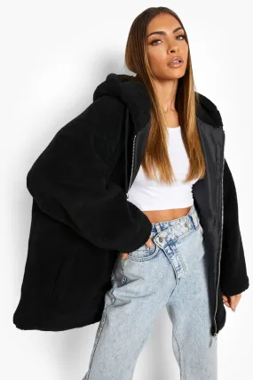 Oversized Teddy Faux Fur Jacket