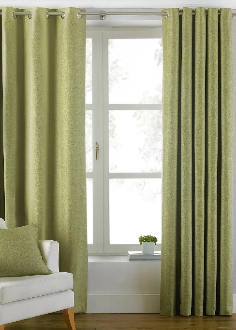 Paoletti Atlantic Twill Woven Eyelet Curtains