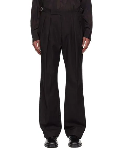 Paul Smith Brown Wool Pinstripe Trousers