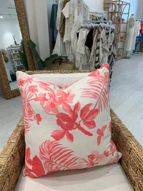 Pink Palm Pillow Large