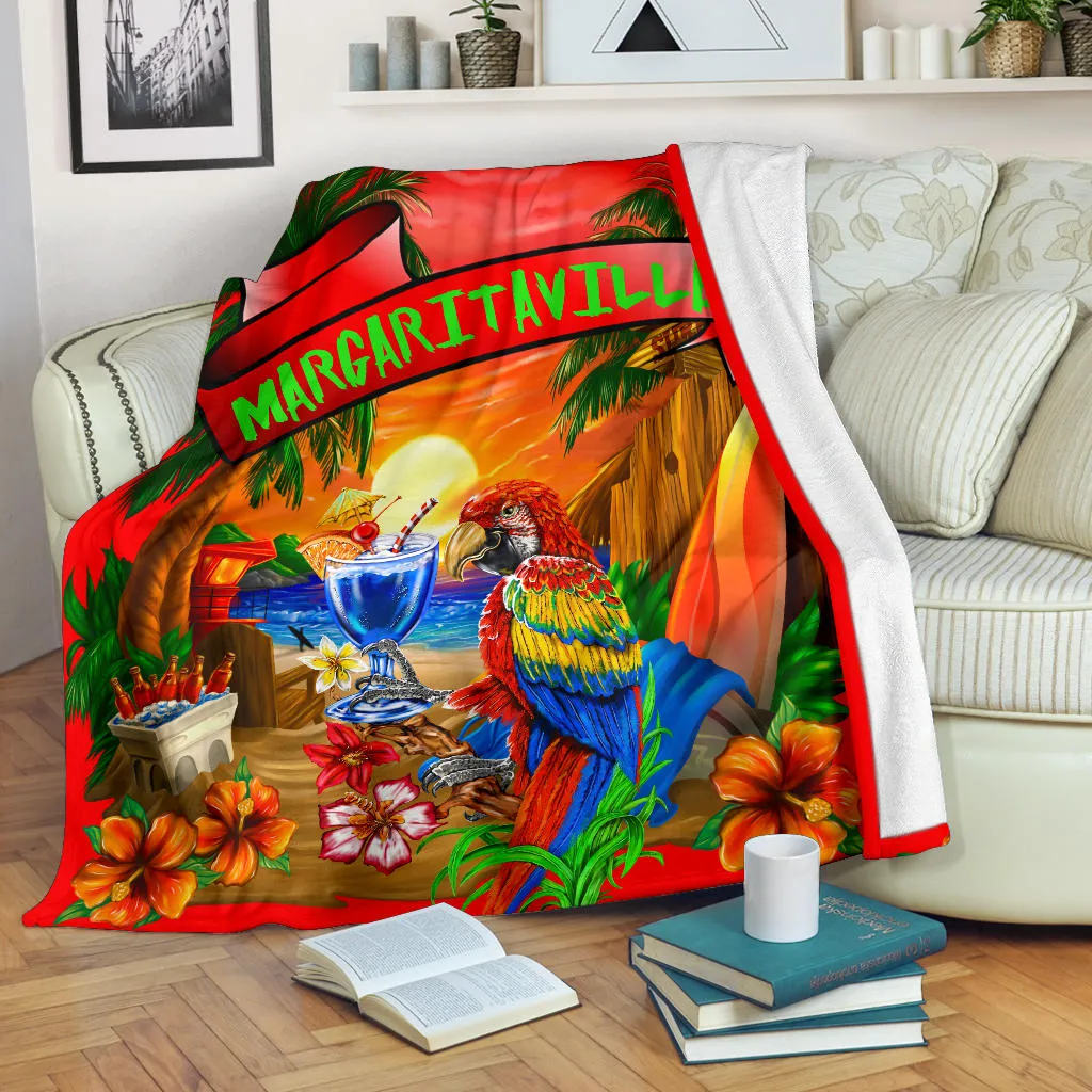 Premium Blanket 3 Sizes Margaritaville Red Beach