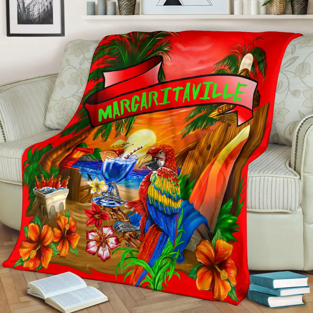 Premium Blanket 3 Sizes Margaritaville Red Beach