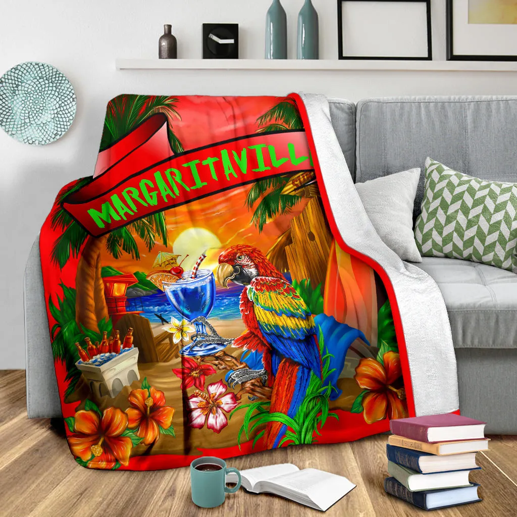 Premium Blanket 3 Sizes Margaritaville Red Beach