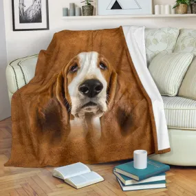 Premium Blanket Basset Hound Face Hair