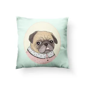 Pug Portrait Throw Pillow