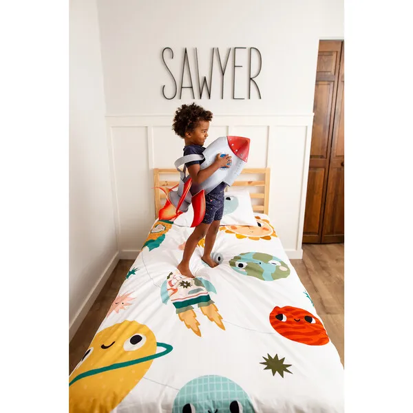 Rookie Humans Duvet And Pillowcase Twin Bedding Set, Space Explorer