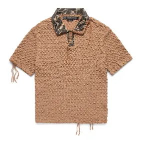 SAPA BUBBLE KNIT POLO BEIGE | Bodega