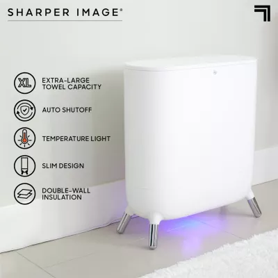 Sharper Image SpaStudio Towel Warmer Heated Comfort + Aromatherapy Large Capacity Warms 3 Towels