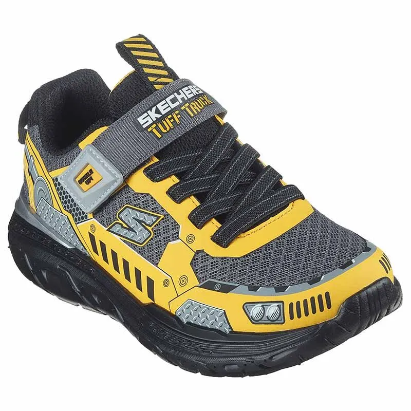 Skechers Kids' Skech Tracks Junior Trainers Charcoal / Yellow - SS24