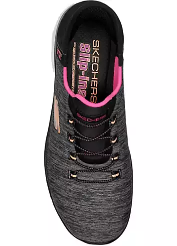 Skechers Ladies Black Slip-ins Summits Dazzling Haze Trainers | Kaleidoscope