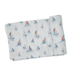 Sketchy Sailboats Swaddle Blanket