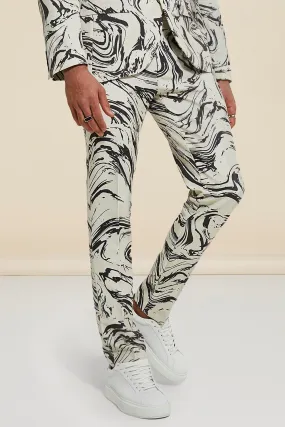 Skinny Marble Suit Trousers