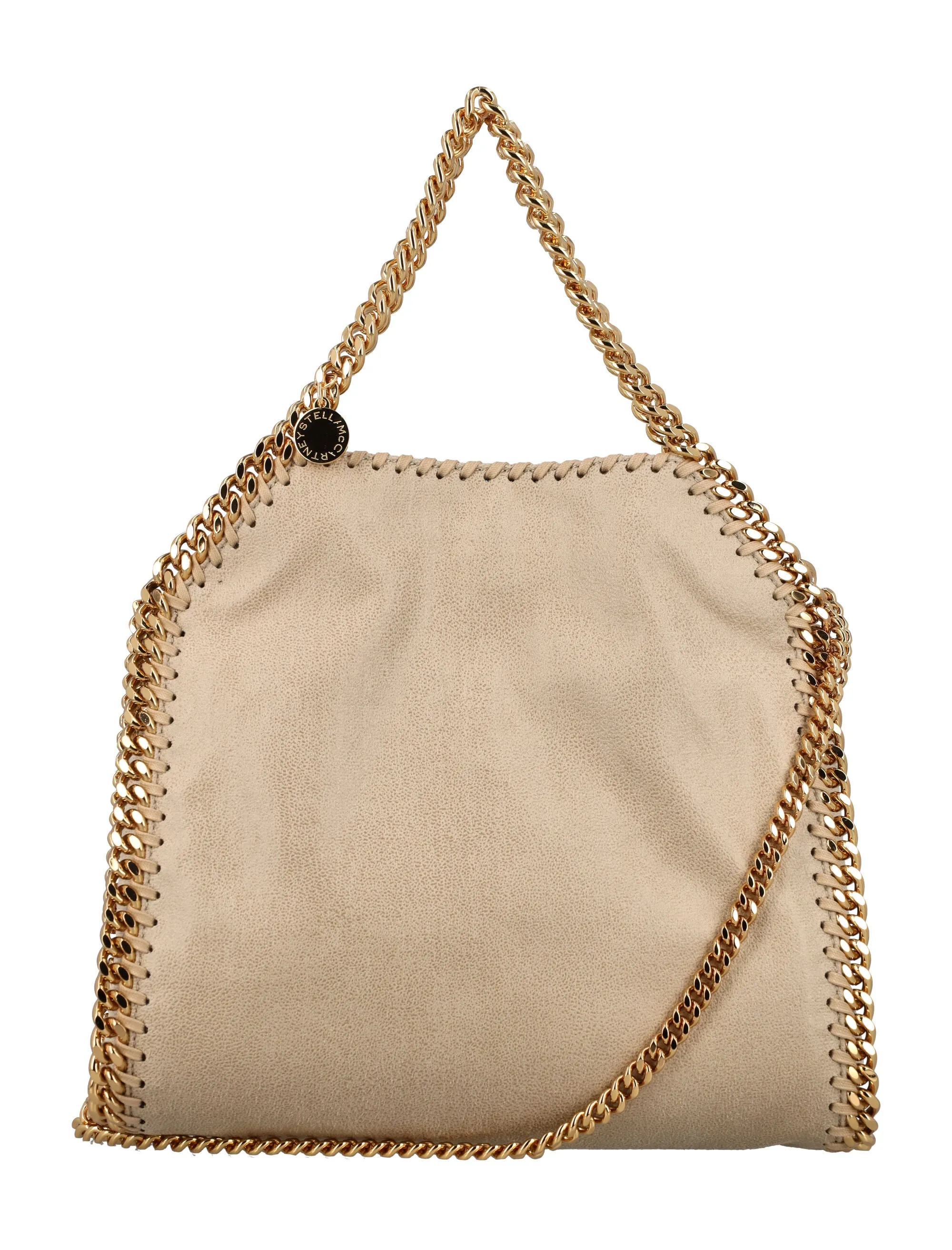 STELLA MCCARTNEY Mini Falabella Tote in Butter Cream with Gold Chain Detail