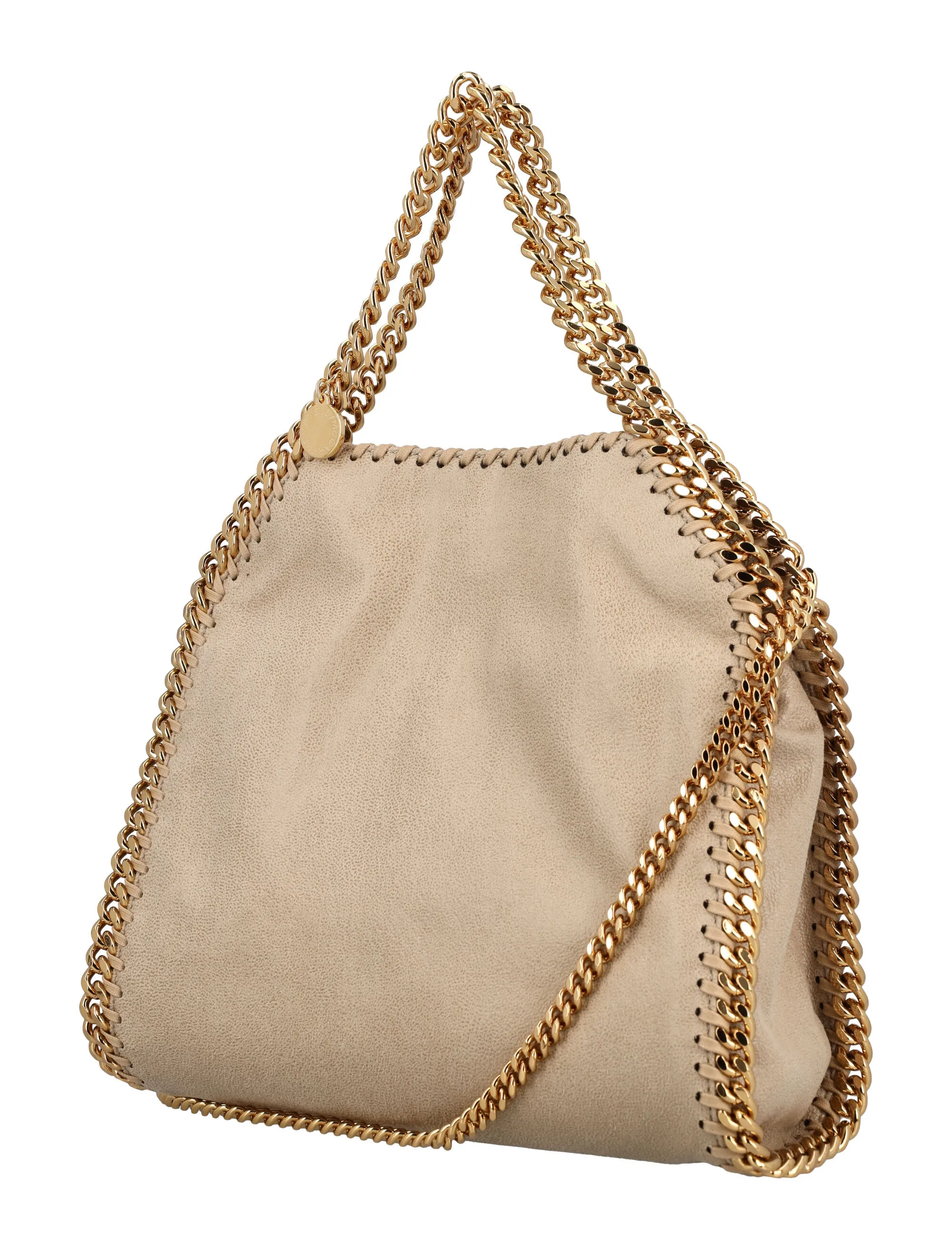 STELLA MCCARTNEY Mini Falabella Tote in Butter Cream with Gold Chain Detail