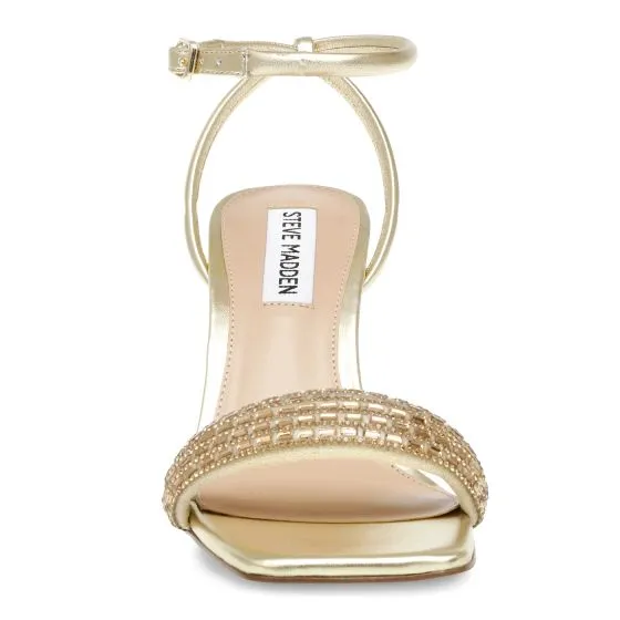 Steve Madden Entice-R Gold Micro Fab + Metallic PU Sandals