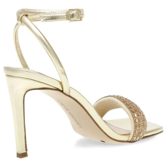 Steve Madden Entice-R Gold Micro Fab + Metallic PU Sandals