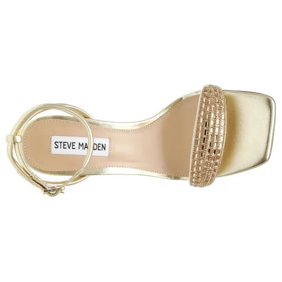 Steve Madden Entice-R Gold Micro Fab + Metallic PU Sandals