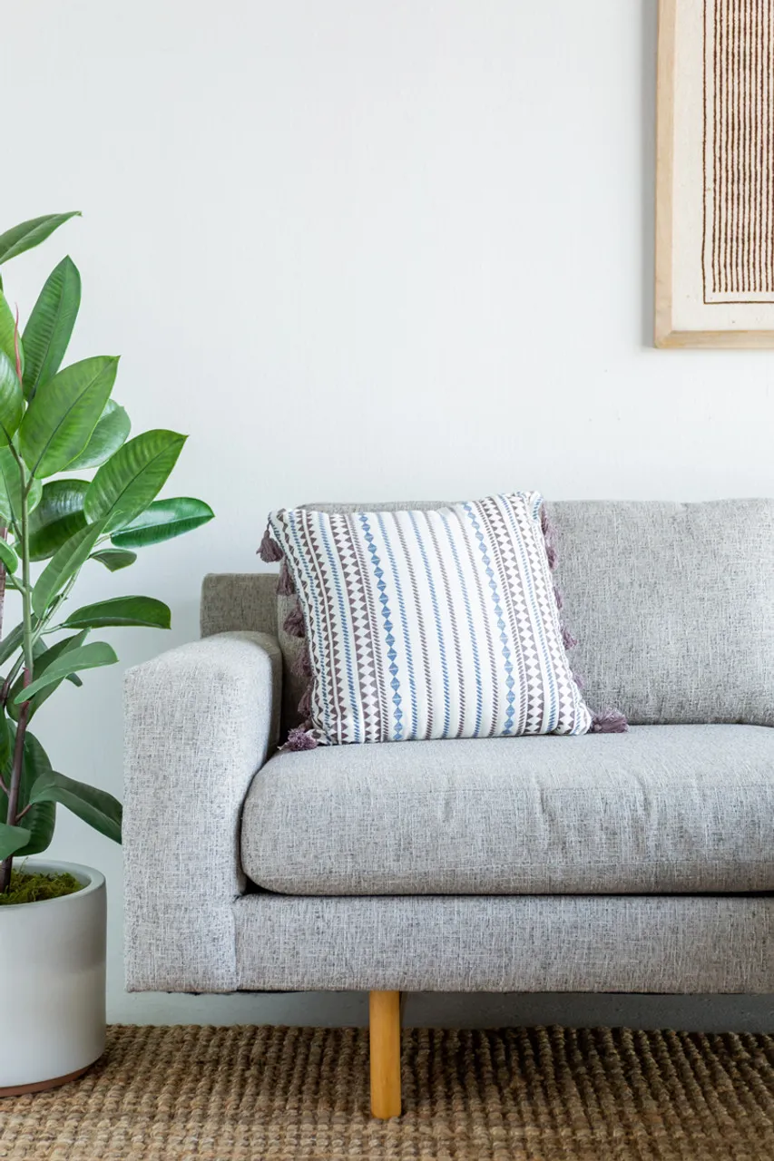 Striped Tassel Pillow