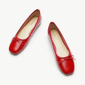 Tiny Bowknot Ballet Flats Red