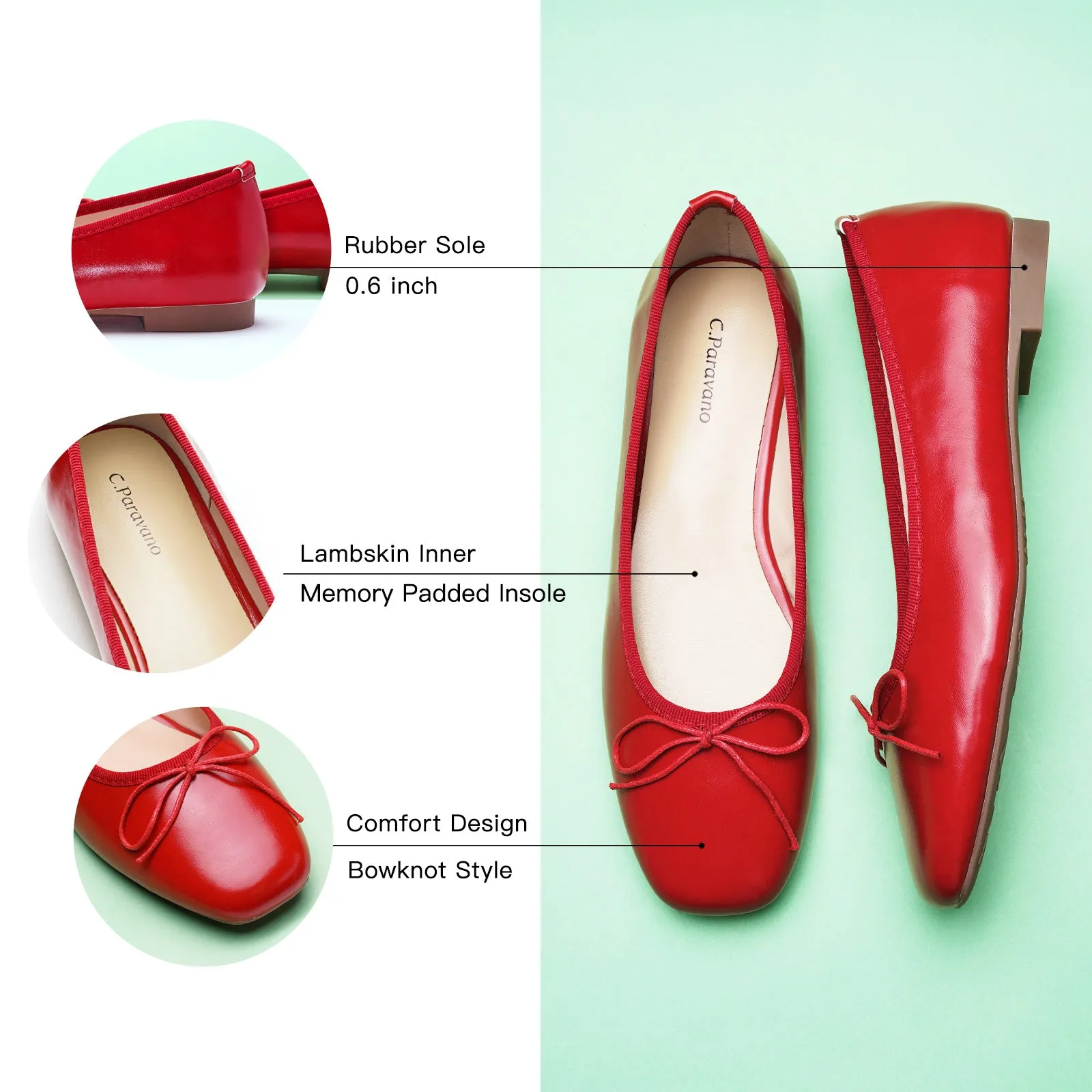 Tiny Bowknot Ballet Flats Red